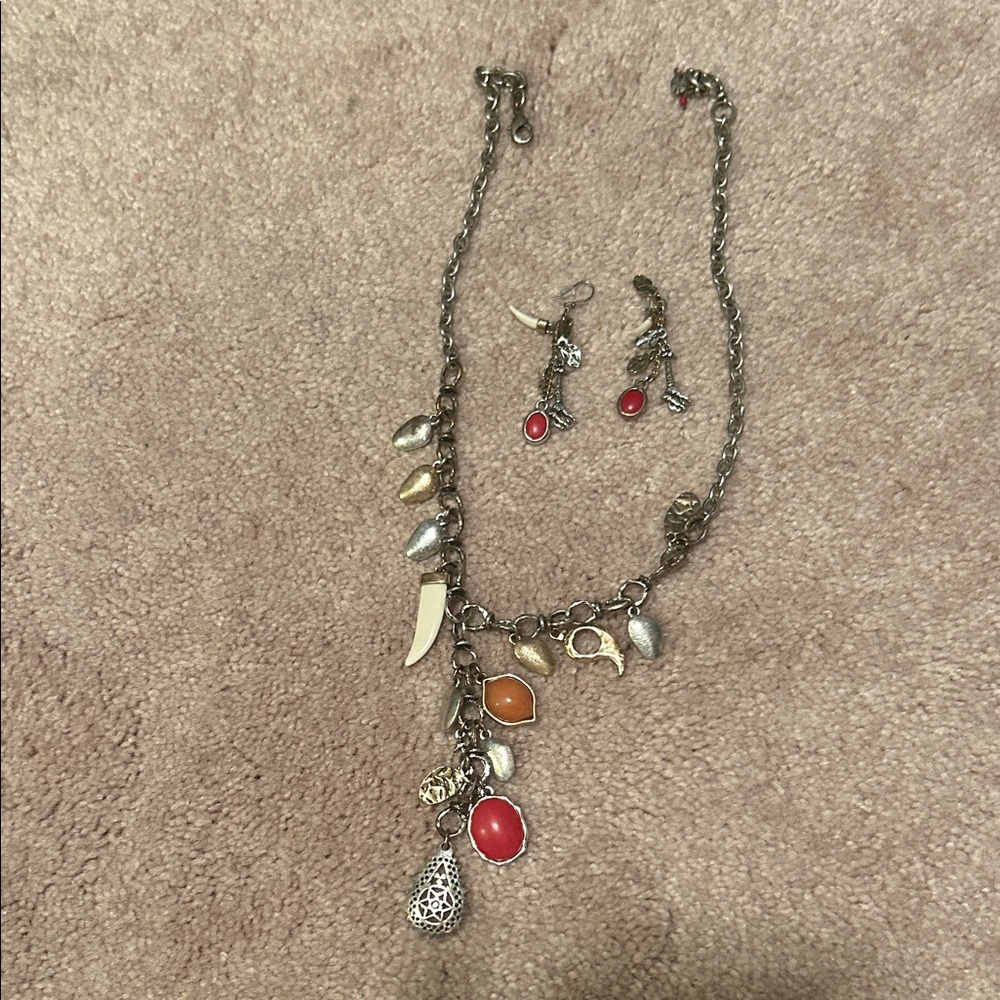 Lucky Brand Gold and Silver Charm Necklace Set